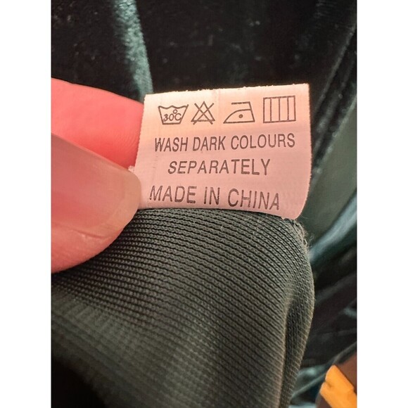 Womans Velvet Emerald Green Mini Dress Size L Whimsigoth Vampire Event Prom Gala - Picture 4 of 13